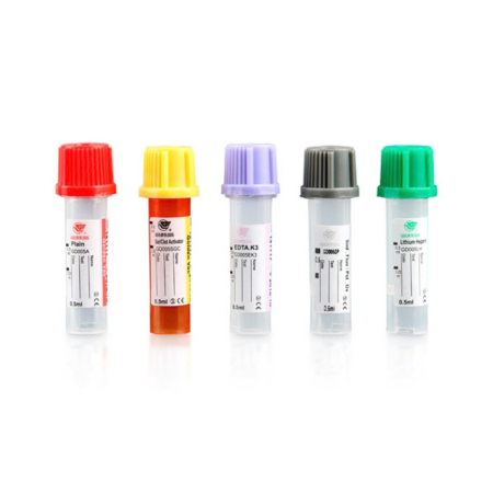 Microtubo para muestra capilar 0,5 mL GlobalVac – Rack 100 unidades
